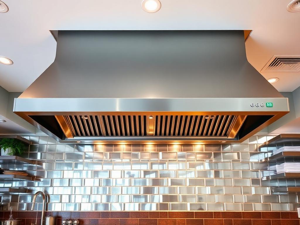 Newly installed stainless hood in Beverly Hills restaurant